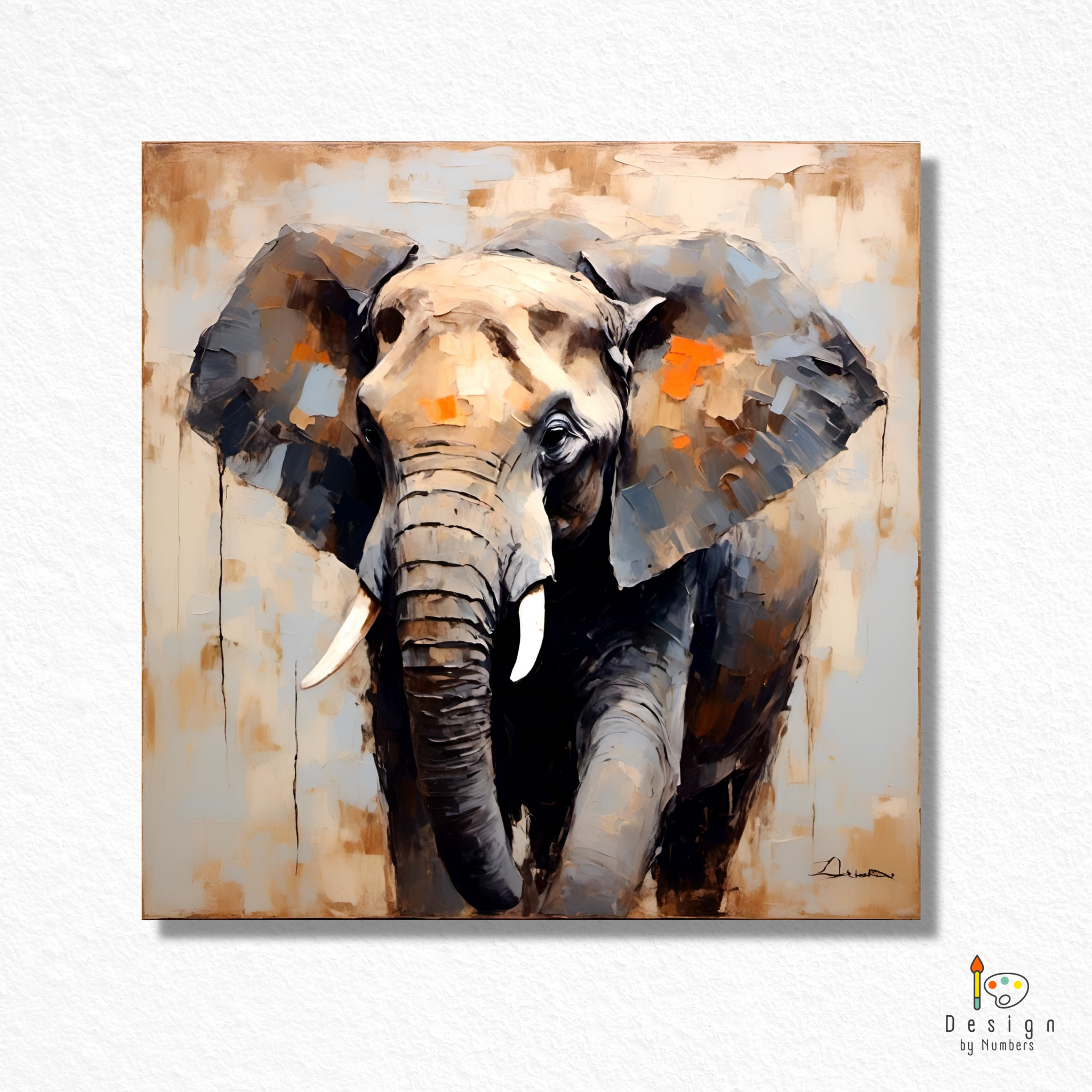 Bull Elephant- Paint by Numbers